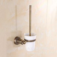 AiRobin-Continental Antique Bronze Carved Zinc Alloy Wall Mounted Toilet Brush Holder Bathroom Accessory