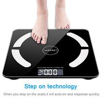 Body Fat Scale Monitor,Smart Scale Digital Weight Bluetooth Scale with Wireless Step-On Technology Bathroom Scale for Body Weight Monitor Smart Bmi Scale Classic Black 397 Lbs