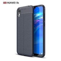 JUNXI Phone case Phone Cover Litchi Texture TPU Shockproof Case for Huawei Honor 8S(Black) Strong Quality and Durable (Color : Navy Blue)