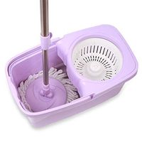 XJAXY Mop and Bucket Set, Floor Mop Easy to Use, for Home Floor Cleaning System,360 Spin Non Scratch Microfiber Wet Jet Mop with Integrated Wringer Bucket