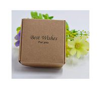 100Pcs/Lot Natural Kraft Paper Box Jewelry,Party Gift Packing Box,DIY Handmade Box,High Quality 5.5X5.5X2.5Cm,Best Wishes,5.5X5.5X2.5Cm