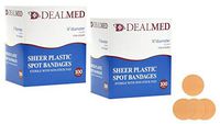 Dealmed Sheer Plastic Spot Bandages, Sterile with Non-Stick Pad, 7/8" Diameter, 100 Count (2 Pack)