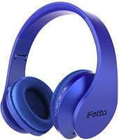 Ifecco Bluetooth Headphones, 4 in 1 Upgrade Bluetooth Foldable Over-ear Headsets with Micro Support SD/TF Card for Bluetooth-enabled Devices (Royal blue)