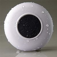 A&B Bluetooth Shower Speaker/Waterproof with Built in Microphone for Hands Free Calling/Water Resistant Wireless Portable Speaker with Suction Cup / 8Hr Playtime / 33ft Range (White)