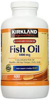 Kirkland Signature Natural Fish Oil Concentrate with Omega-3 Fatty Acids - 400 Softgels (Pack of 2)