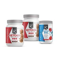 KetoLogic Keto 30 Challenge Bundle: Tim Tebow Approved | 30-Day Supply Keto Meal Replacement Shakes with MCT & Bhb Exogenous Ketones Powder | Kickstarts Your Ketogenic Diet | Chocolate & Patriot Pop