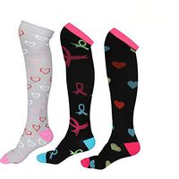 MUCH 3 Pairs Compression Socks for Women & Men 15-20mmHg Best For Running Athletic Medical Pregnancy Travel (Multicoloured, S/M)
