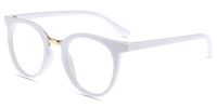 Firmoo Round Blue Light Blocking Glasses Women Men, Reduce Headaches Anti Eyestrain UV400, Vintage White Frame Glasses for Computer Screen