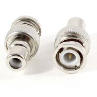 Water & Wood 2 Pcs Male to RCA Female Coaxial Cable Adapter Connector Silver Tone