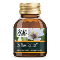 Gaia Herbs Reflux Relief Vegan Tablets, 45 Count - Helps Upset Stomach, Heartburn & Acid Indigestion