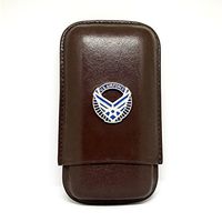 Genuine Leather US Air Force Cigar Case 3-Finger with 3 Cigar Holders - Pocket-Sized Cigar Case for Travel, Gifts for Men by Cigar Cutters by Jim