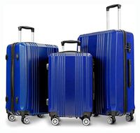 Suitcase, GLOBALWAY 3 PC Luggage Set 20" 24" 28" Travel Suitcase w/TSA Lock, Navy