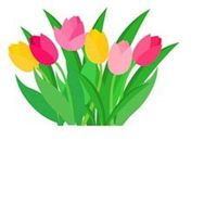 HotSaleStore Sticker Seals 48 Tulip Easter Flower Yellow Pink Sticker Label Envelope Seals 1.2" Round