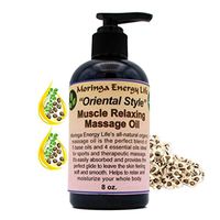 Moringa Energy Life's All Natural Organic Muscle Relaxing Massage Oil"Oriental Style" 8 oz. a perfect blend of 5 base oils & 4 essential oils