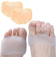 Gel Metatarsal Pads - 2 Pairs Soft Ball of Foot Cushions Forefoot Pad with 2 Pcs Heel Grip Pads Shoe Inserts - Mortons Neuroma Callus Pain Relief Bunion for Women and Men