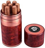 No band LFSP The Portable Humidor Travel Humidor, A Sealed Tank with Moisture Cigar Hygrometer Can Accommodate Cigars 7 (Color: Red, Size: 17.5 2.8 9.4CM)