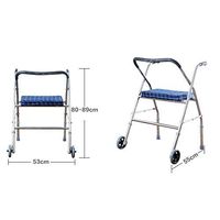 SSLW Folding Walker Walking Frame 2 Wheel Roller Walker Adjustable Height Roller Elderly Disabled Transfer Assistance