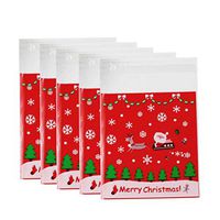 Toyvian 200pcs Clear Treat Bags Christmas Clear Cello Bags self-Adhesive Cookies Candy Biscuits Bags
