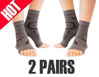 Thirty48 Plantar Fasciitis Socks, 20-30 mmHg Foot Compression Sleeves for Ankle/Heel Support, Increase Blood Circulation, Relieve Arch Pain, Reduce Foot Swelling (Grey & Grey (2 Pairs), Large)