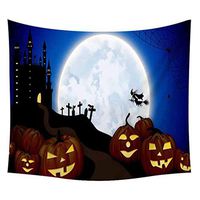 Bosji (150x200cm) Wall Hanging Tapestry, Happy Halloween Decorative Pumpkins Sastle Tree Printed Scary Tapestry, Art Home Garden Decoration