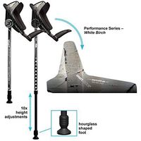 Smart Crutch Performance Series Forearm Crutch with Premium Spring Loaded Flextip, 15-90 Degree Rotation - 2 Adult Ergonomic Adjustable Walking Aids - Large, Birch Bark