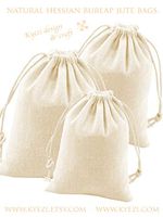 Hessian Burlap Jute Linen Gift Bags with Drawstring for Wedding Part Favor, Candy Bags, Presents, Snacks & Jewelry, Christmas, Arts & Crafts Projects (Cream, 5x7 50pc)