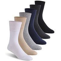 Wide Diabetic Socks Men, Feelwe Diabetes Socks Men Women Non-Binding Socks with Seamless Toe, Unisex Ankle Socks,Diabetic Socks for Men Size 13-15,Cotton Socks for Women 6-Pair Multicoloured X-Large