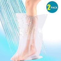 Waterproof Leg Cast Cover Shower Protector for Adult & Teens (2 Pack), Reusable Watertight Foot Bath Sleeve Bag Covers for Broken Feet, Ankles, Shank, Plaster, Bandage, Splint, Wound
