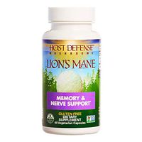 Host Defense, Lion's Mane Capsules, Promotes Mental Clarity, Focus and Memory, Daily Mushroom Supplement, Vegan, Organic, Gluten Free, 60 Capsules (30 Servings)