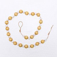 36" X 1" X 1" Wood Bead Garland, White/Cream– 15045