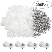 XLX 100pcs White Nylon R-Type Cable Clamp Fastener for 1/8 Inch (3.2mm) Dia Wire Tube Plastic Wire Cord Clip Fixer with 100 Pack Screws for Wire Management