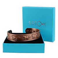 SISTO-X Copper Magnetic Cuff Bracelet/Bangle Wild Horses Design by Sisto-X® 6 Magnets Strong Neodymium XL (190-225Mm)