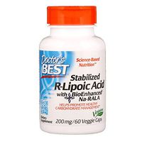 Doctor's Best Stabilized R-Lipoic Acid, 200mg, Veggie Caps, 60 ea - 2pc