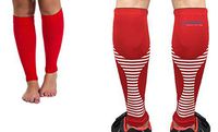 Peak Grit Calf Compression Sleeves for Men and Women Pack of 2 | Premium Red or Blue Shin Splint Relief and Recovery and Circulation for Your Legs| Running, Hiking, and Deadlift Friendly