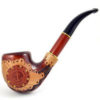 ANCHOR Handcarved pear tobacco smoking pipe (for 9mm filter) | pipes -7.1'' (18cm)