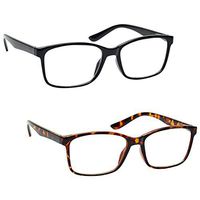 The Reading Glasses Company Black & Brown Tortoiseshell Readers Value 2 Pack Large Mens Spring Hinges RR83-12 +1.25