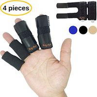 BodyMoves 2 Double Sided Finger Splints Plus 2 Sleeves (Midnight Black)