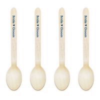 Dress My Cupcake Natural Wood Candy 100-Pack Buffet Cutlery Spoons DIY Kit, Bridegroom, 6.5-Inch, Royal Blue