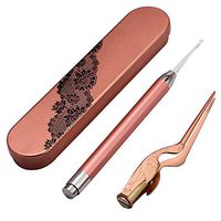 triumth Ear Cleaner Kit, Ear Wax Remover Set, 2Pcs Spoon Digger and Tweezer Visible Ear Care Tool Accessories with LED Lights, Metal Box