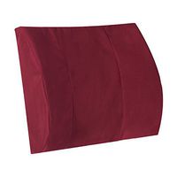 DMI Memory Foam Lumbar Pillow Back Support Cushion with Strap for Better Posture and Easing Back Pain, Burgundy