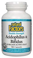 Natural Factors, Acidophilus & Bifidus Double Strength, Supports Digestive Health and Microflora Balance, Probiotic Supplement, 10 Billion CFU, 180 capsules (180 servings)