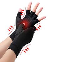 Waxden Copper Compression Arthritis Gloves, Best Copper Infused Glove for Women and Men, Fingerless Arthritis Gloves, Pain Relief and Healing for Arthritis, Carpal Tunnel, 1 Pair, Black (Small)