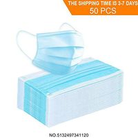 Disposable dust ᴍᴀsᴋ50pcs Earloop Facial Cover Facial Protective Provide Brethin Protection Pet Shops and Any Other Blue