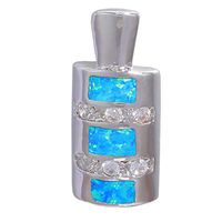 New Products Fashion Blue Fire Opal CZ Silver Women Jewelry Pendant 22mm OD6844 Woman Beautiful Stylish For gift Simple Lovely Aesthetic Fashionable Womens