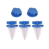 Floating Pet Fur Catcher Front Load Washer,Home Floating Lint Hair Catcher Mesh Pouch Washing Machine Laundry Filter Bag,Washing Balls Ceramic,Blue,5PC
