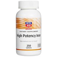 Rite Aid High Potency Iron Tablets - 250 Count | Iron Supplement for Women and Men