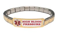 High Blood Pressure Medical Alert Stainless Steel 9mm Italian Charm Starter Bracelet