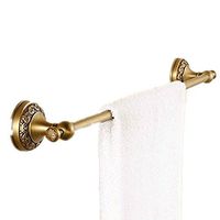 AUSWIND European Antique Bronze Brushed Brass Flowers Carved Towel Bar 23'' Circular Base Towel Holder Wall Mounted Bathroom Accessories HW
