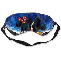 JINUNNU Mulberry Silk Sleep Mask and Blindfold Mickey and Minnie Comfortable and Super Smooth Eye Mask with Adjustable Strap