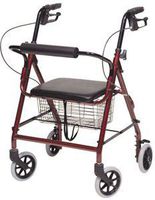 Walkabout Hemi Four-Wheel Rollator: ROLLATOR, ALUM, HEMI, Burgundy by Lumex